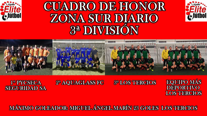 CUADRO DE HONOR. ZONA SUR DIARIO 3ª DIVISIÓN